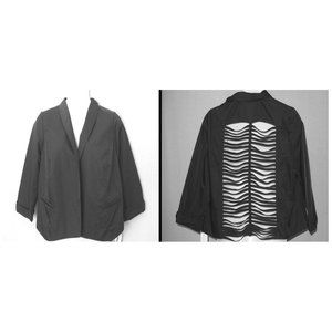 Tattoo Me Black Rear Artsy Cutout Jacket Large